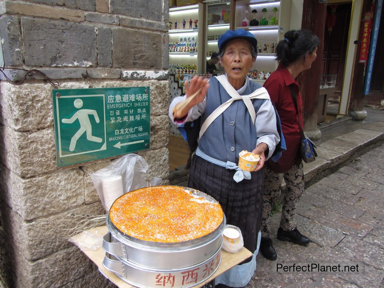 Woman sending dessert