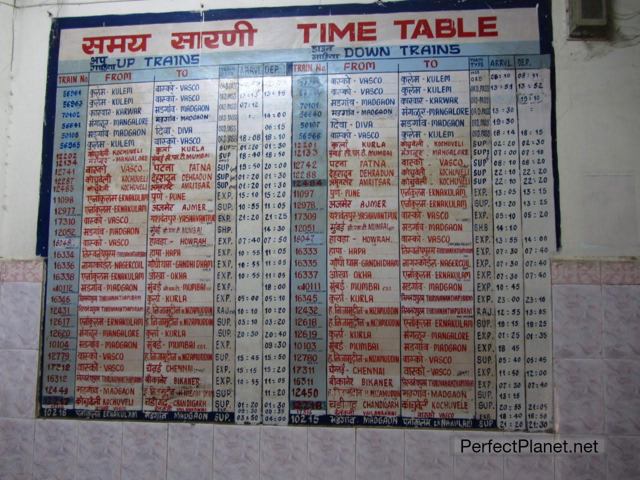 Timetable